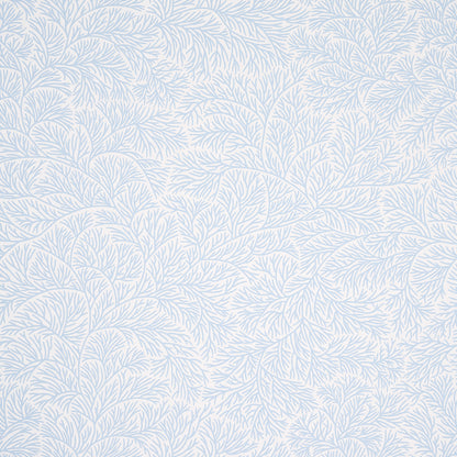 Soft blue wallpaper with pale blue, coral-like branching pattern for a serene wall accent.