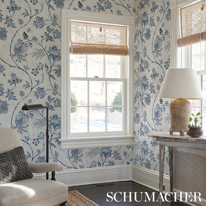 SCHUMACHER WALLCOVERING  MARK D. SIKES CHINOISERIE VINE   COBALT   - 5014350