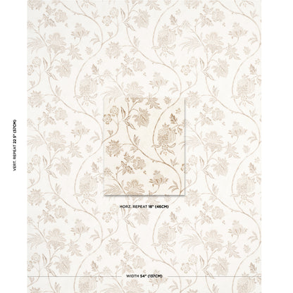SCHUMACHER WALLCOVERING  MARK D. SIKES CHINOISERIE VINE   NEUTRAL   - 5014352