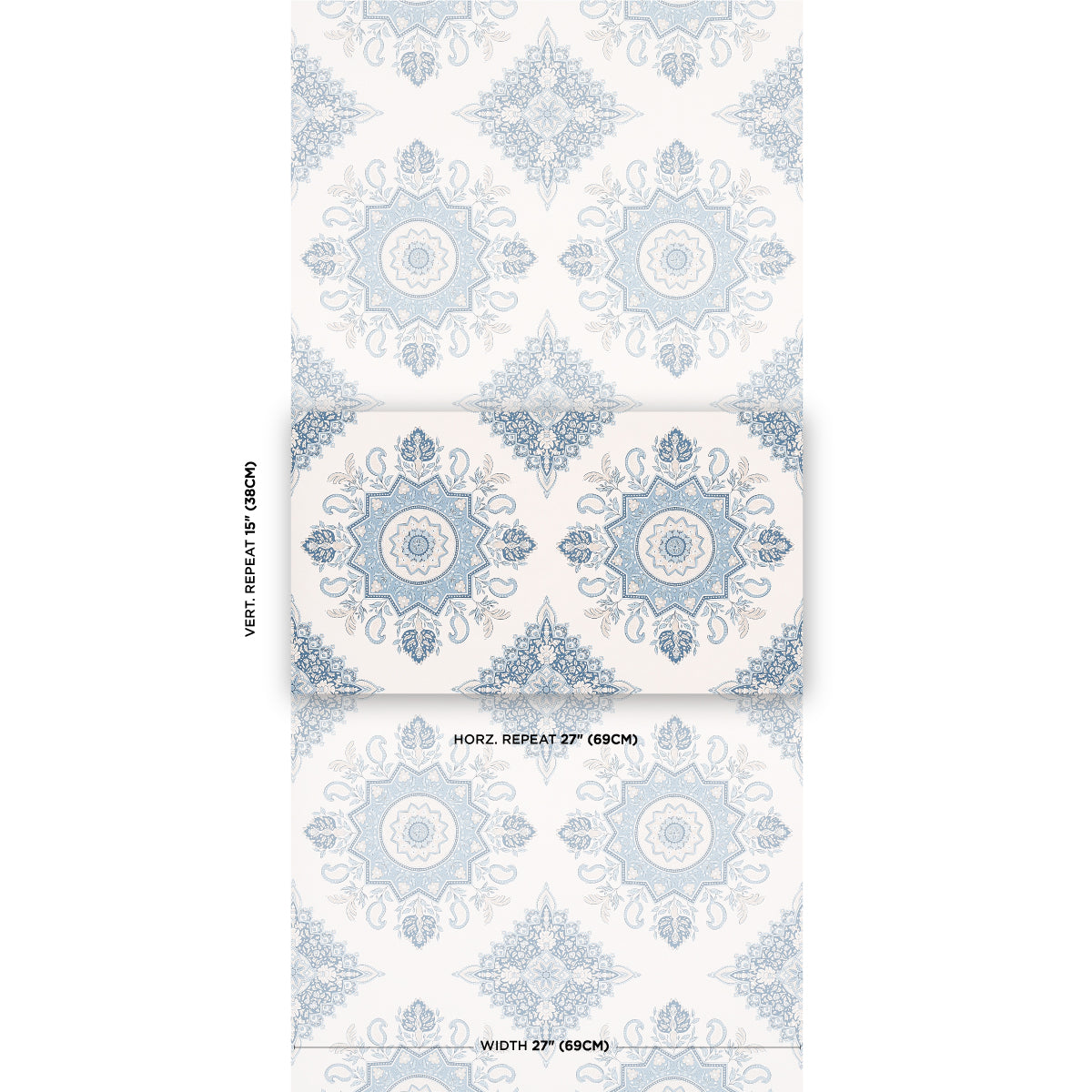 SCHUMACHER WALLCOVERING  MARK D. SIKES MONTECITO MEDALLION   CHINA BLUE   - 5014362