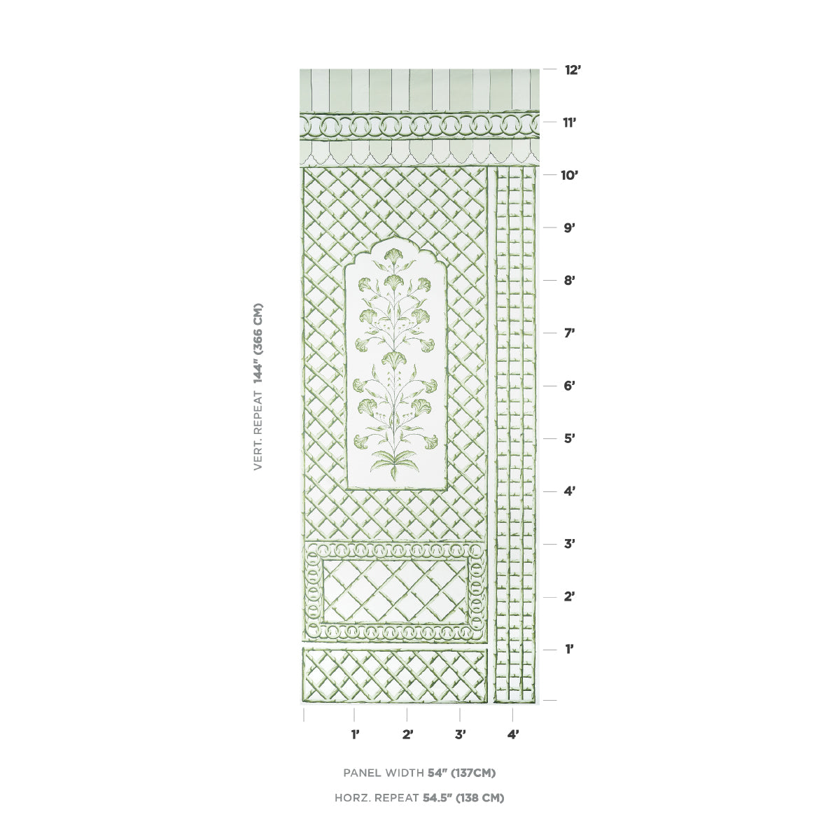 SCHUMACHER  MARIE-ANNE OUDEJANS BAMBOO TRELLIS PANEL A   GREEN   - 5014390