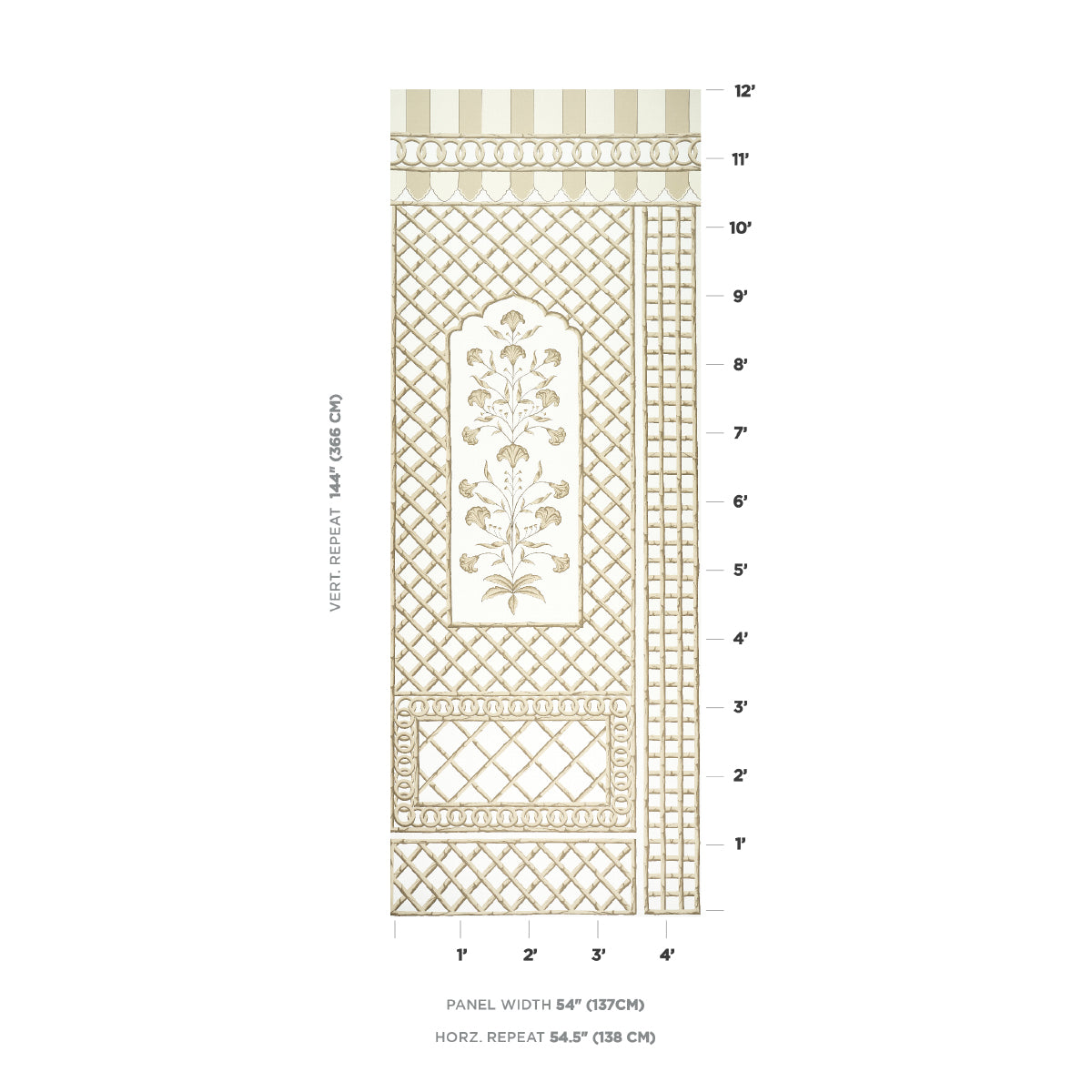 SCHUMACHER  MARIE-ANNE OUDEJANS BAMBOO TRELLIS PANEL A   NEUTRAL   - 5014392
