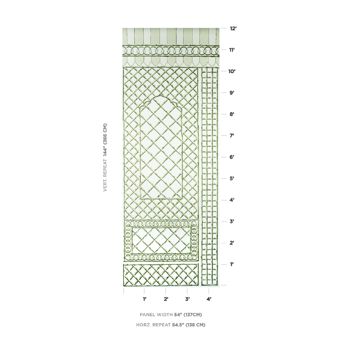 SCHUMACHER  MARIE-ANNE OUDEJANS BAMBOO TRELLIS PANEL B   GREEN   - 5014400
