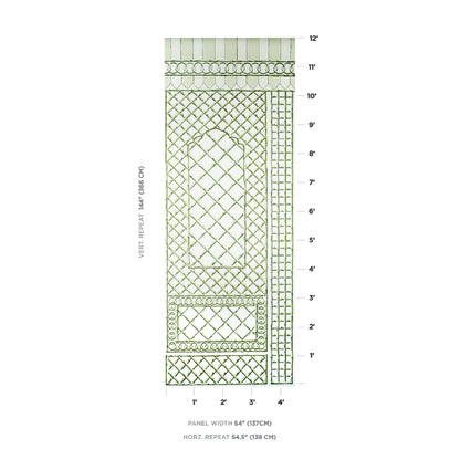 SCHUMACHER  MARIE-ANNE OUDEJANS BAMBOO TRELLIS PANEL B   GREEN   - 5014400
