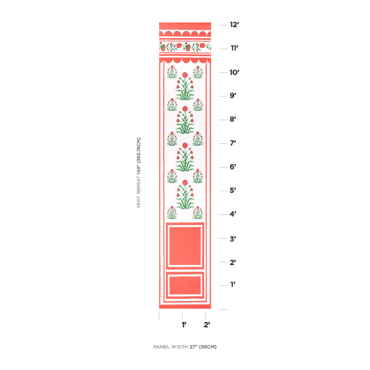 SCHUMACHER  MARIE-ANNE OUDEJANS ROYAL POPPY PANEL B   RED   - 5014440