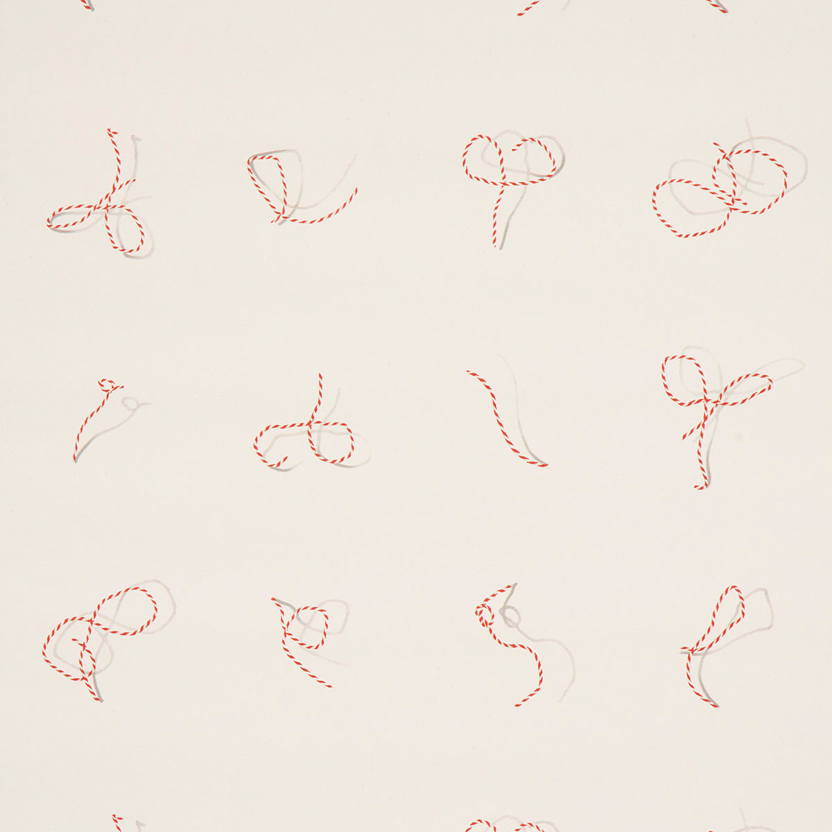 SCHUMACHER  CHARLAP HYMAN & HERRERO BUTCHER STRING   RED , WHITE ON IVORY   - 5014470