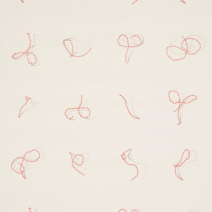 SCHUMACHER  CHARLAP HYMAN & HERRERO BUTCHER STRING   RED , WHITE ON IVORY   - 5014470