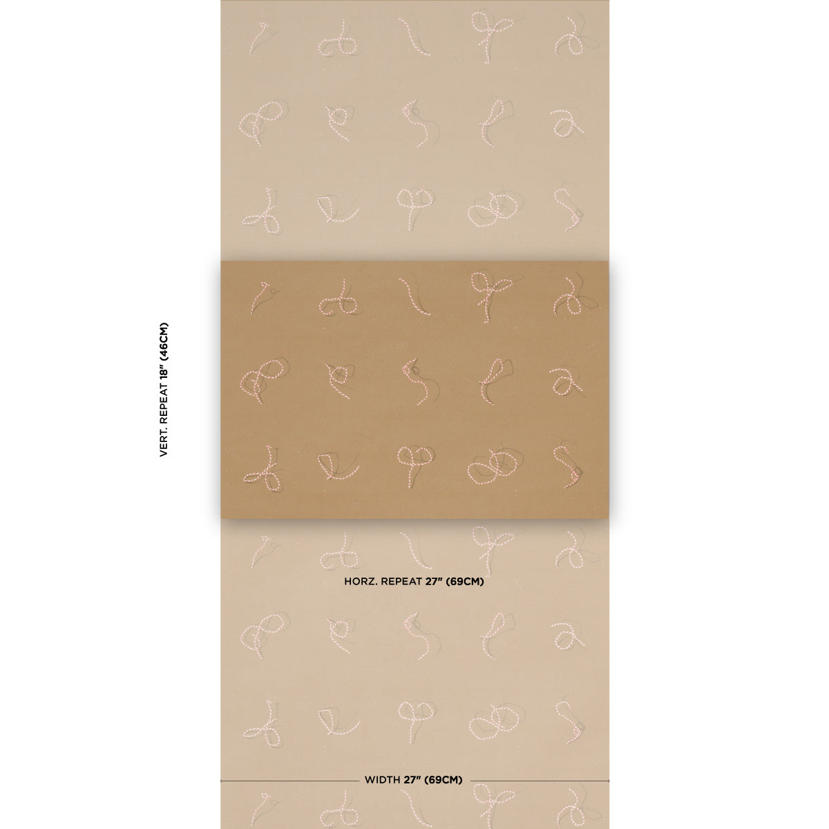 SCHUMACHER  CHARLAP HYMAN & HERRERO BUTCHER STRING   RED , WHITE ON BROWN   - 5014471