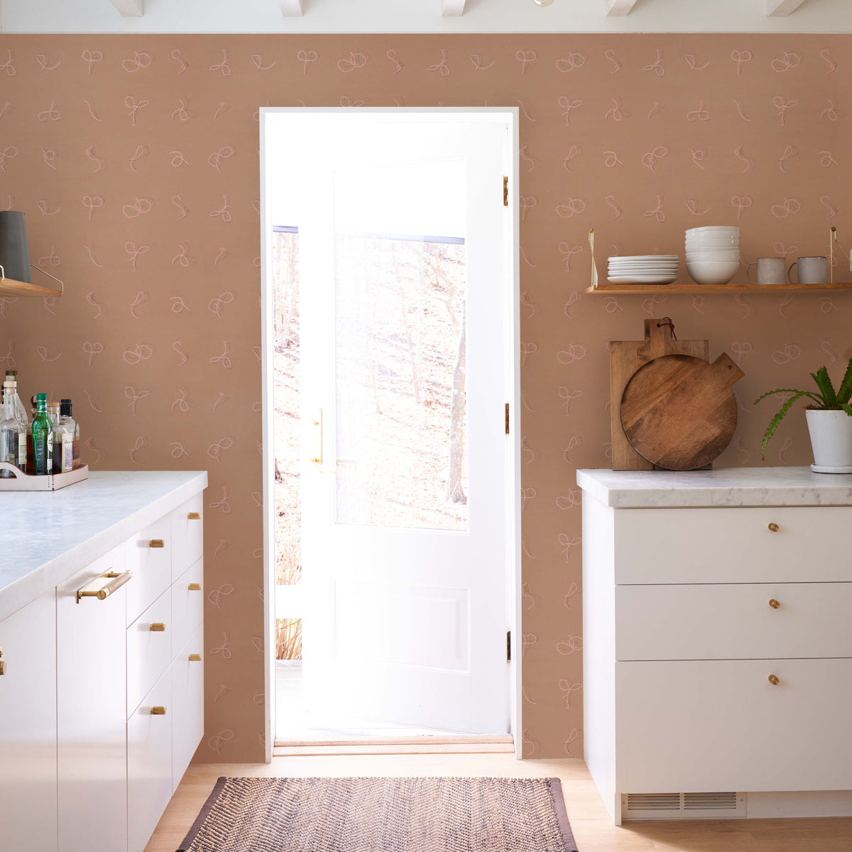 SCHUMACHER  CHARLAP HYMAN & HERRERO BUTCHER STRING   RED , WHITE ON BROWN   - 5014471