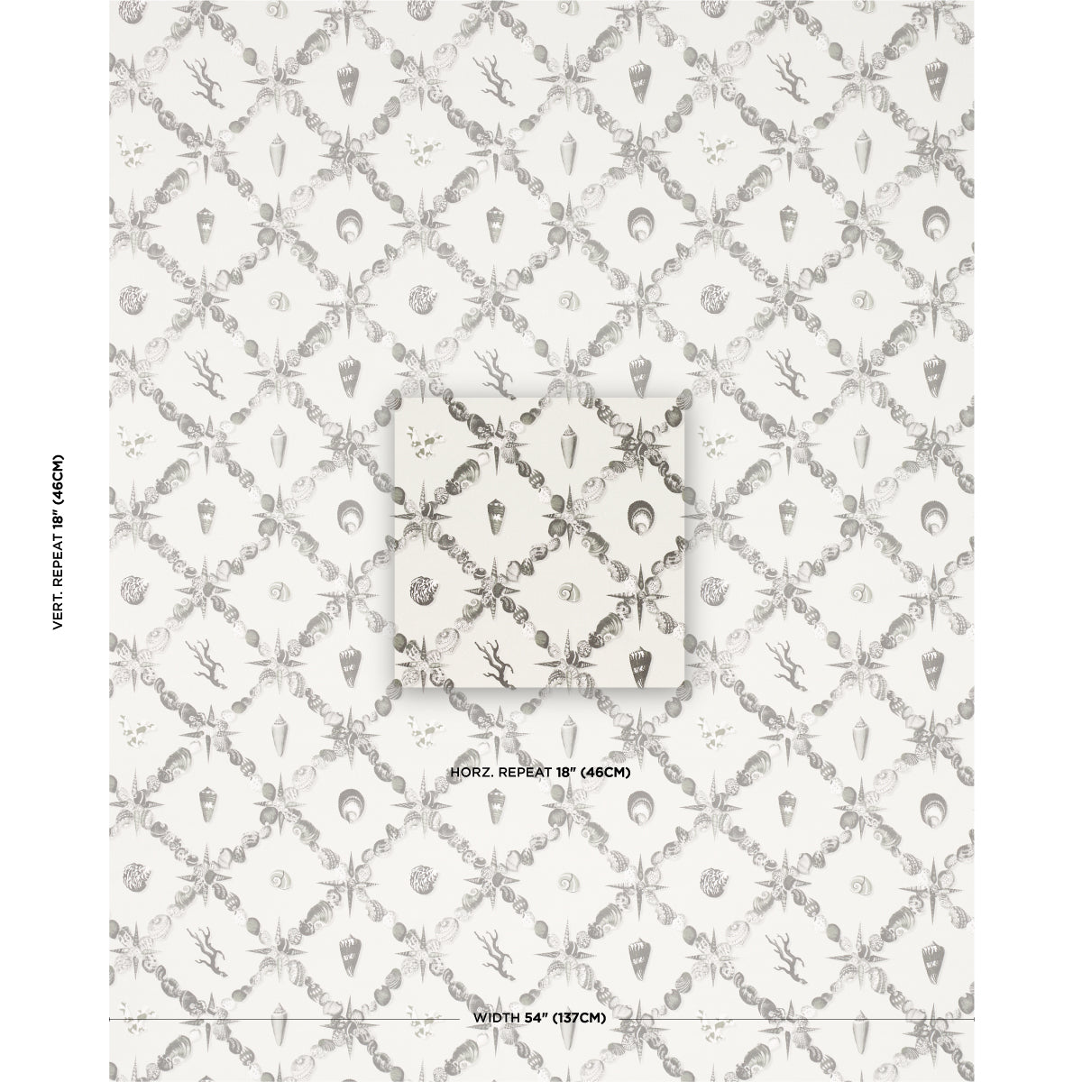 SCHUMACHER WALLCOVERING  CHARLAP HYMAN & HERRERO GROTTO TREILLAGE   GRISAILLE   - 5014491