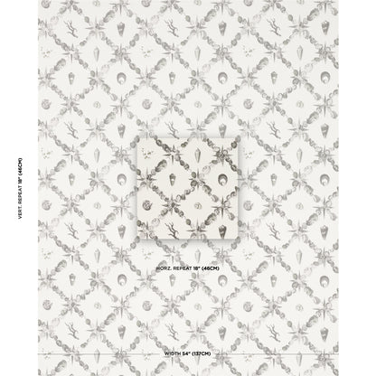 SCHUMACHER WALLCOVERING  CHARLAP HYMAN & HERRERO GROTTO TREILLAGE   GRISAILLE   - 5014491