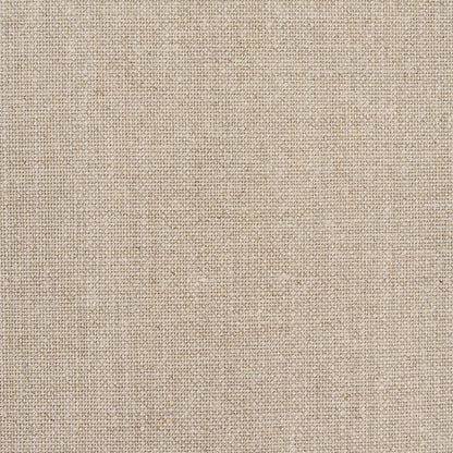 Beige flax linen wallcovering with a woven texture, close-up.