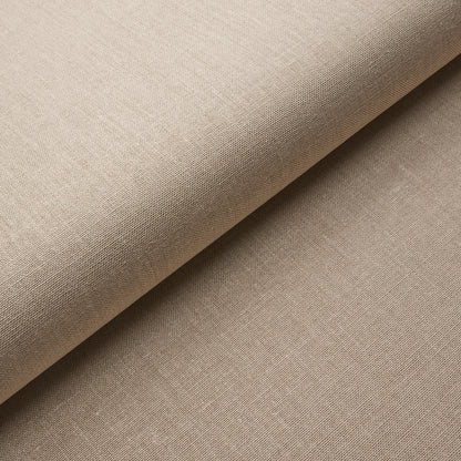 Beige linen-style wallcovering, close-up shows tight weave and soft natural texture.
