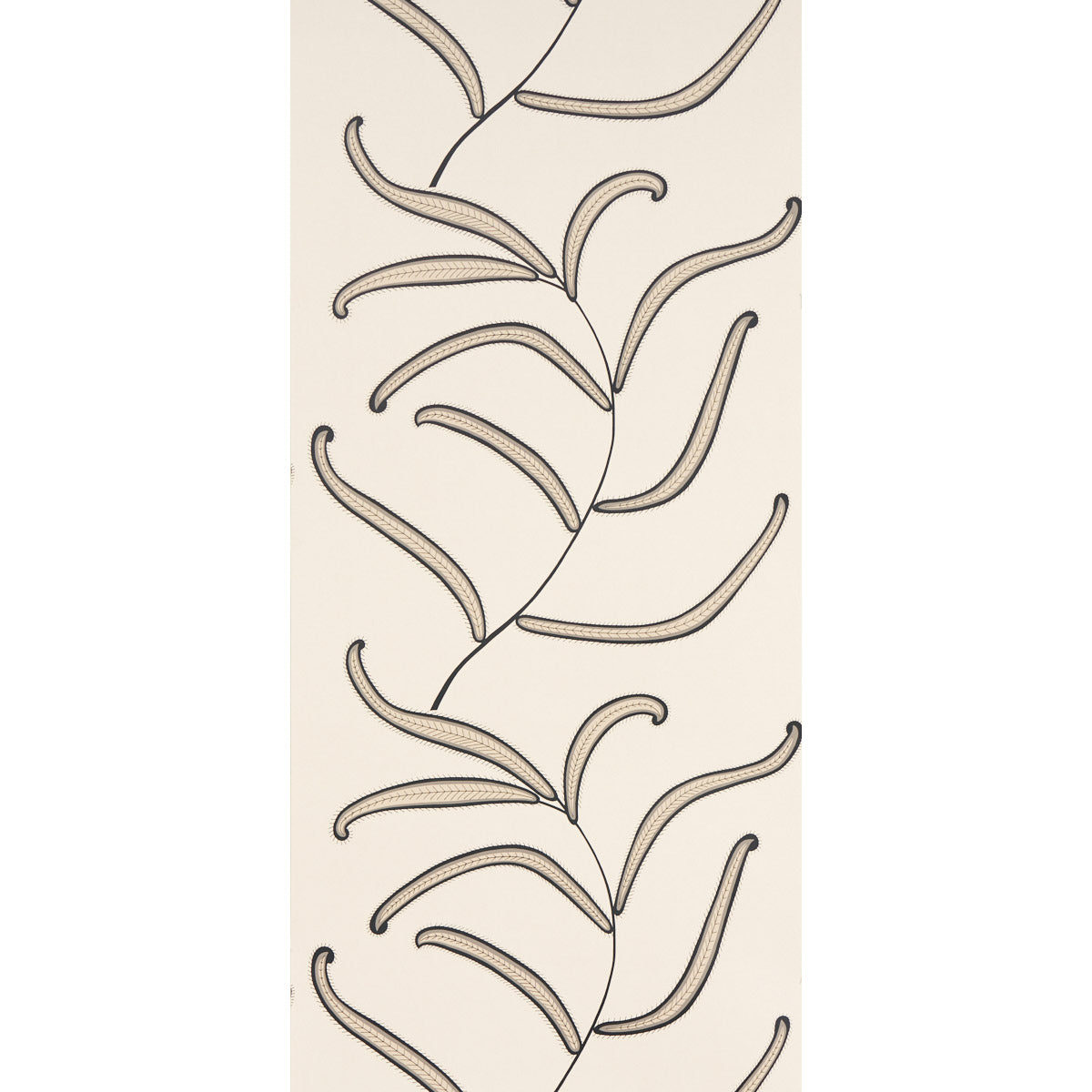SCHUMACHER WALLCOVERING  NEISHA CROSLAND CATERPILLAR LEAF   BLACK AND CREAM   - 5014530