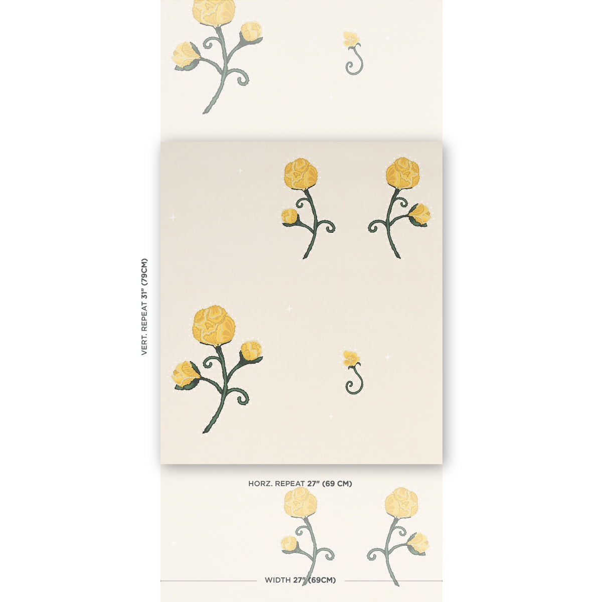 SCHUMACHER  BACKDROP RHINESTONE COWBOY   BRIGHT YELLOW   - 5014581