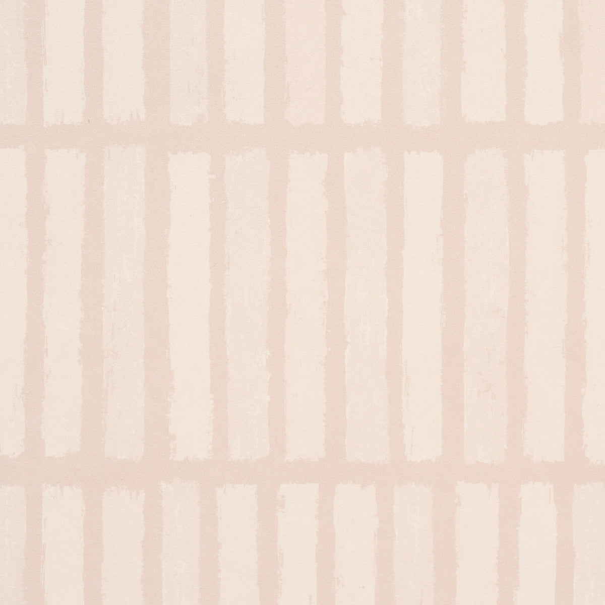 Soft muted pink wallpaper with vertical off-white brushstroke stripes and a grid-like pattern.