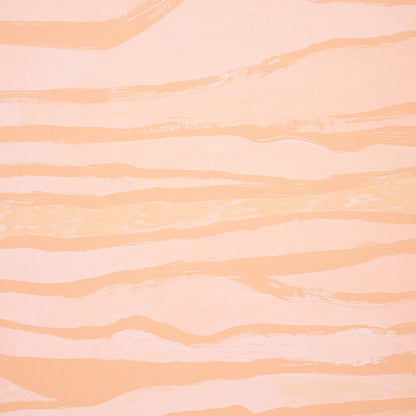 Soft peach backdrop with pale orange wavy zebra stripes; abstract textile or wallpaper pattern.
