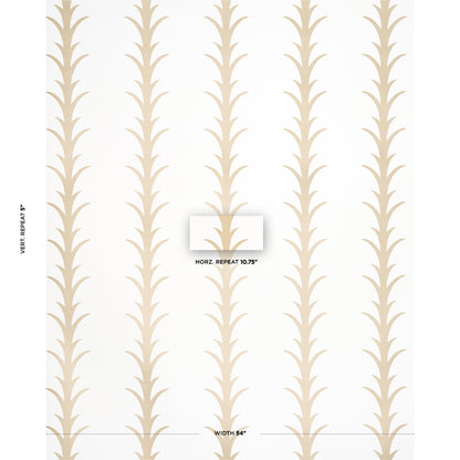SCHUMACHER WALLCOVERING  MOON RIVER ACANTHUS STRIPE   GOLD ON IVORY   - 5014772