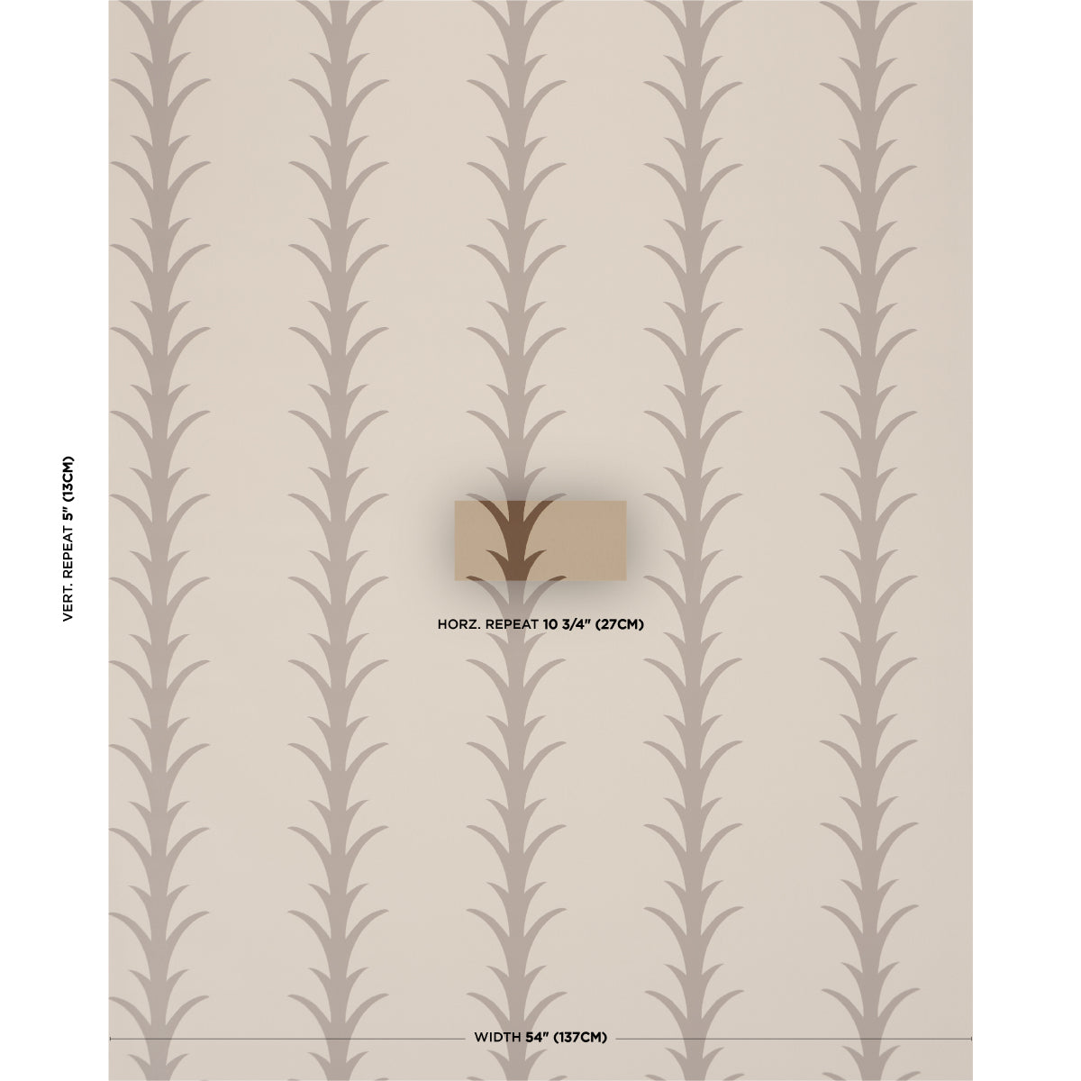 SCHUMACHER  ATELIER PARIS ACANTHUS STRIPE   Brown On Beige   - 5014774