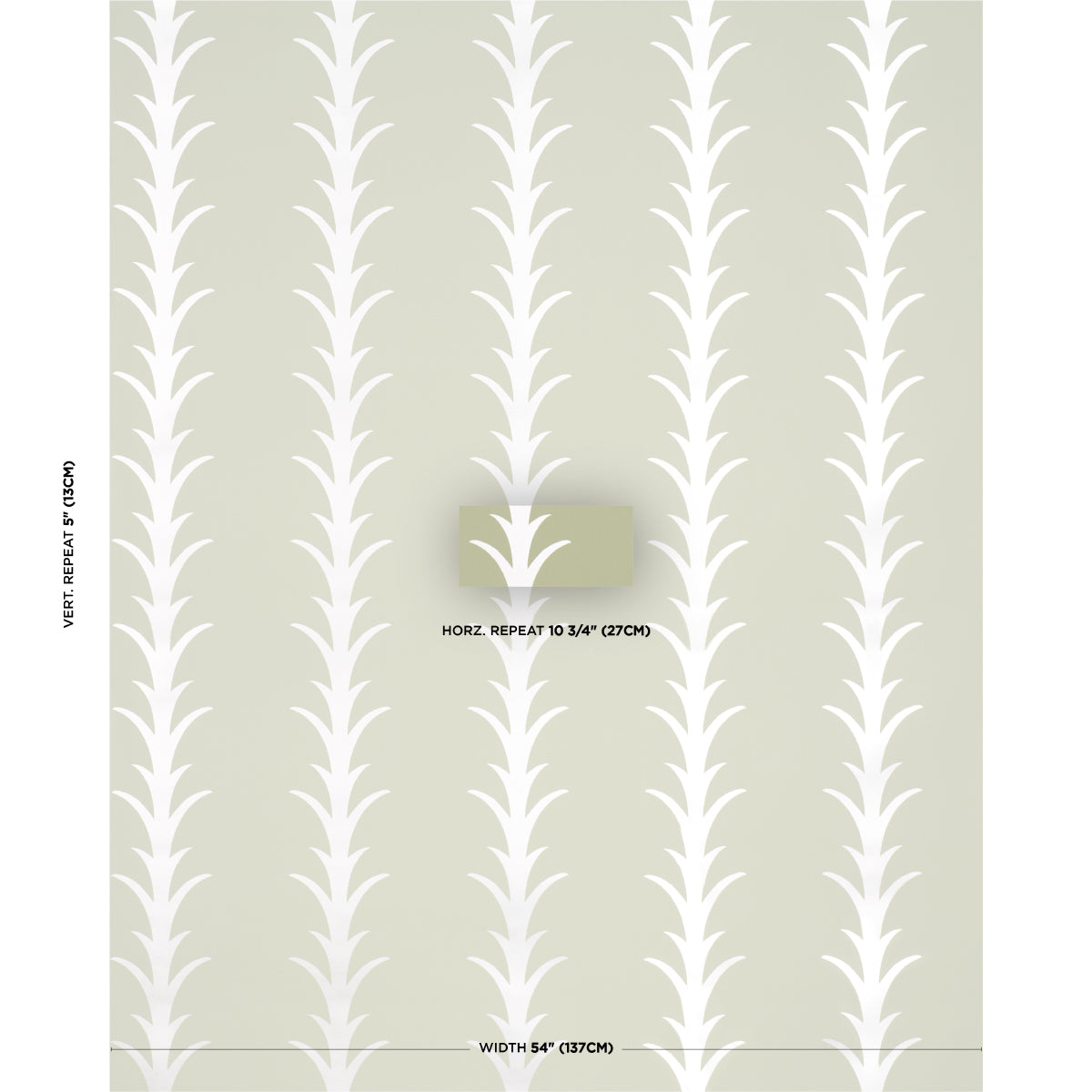 SCHUMACHER  ATELIER PARIS ACANTHUS STRIPE   Metallic On Sage   - 5014776