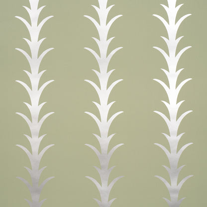 SCHUMACHER  ATELIER PARIS ACANTHUS STRIPE   Metallic On Sage   - 5014776