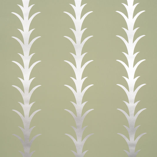 SCHUMACHER  ATELIER PARIS ACANTHUS STRIPE   Metallic On Sage   - 5014776