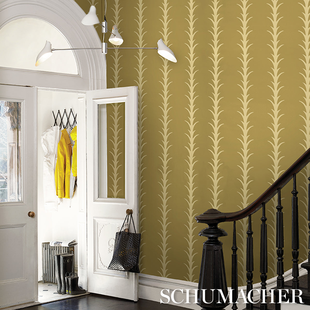 SCHUMACHER  ATELIER PARIS ACANTHUS STRIPE   Anis On Chartreuse   - 5014777