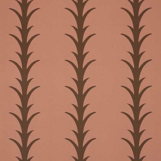 SCHUMACHER  ATELIER PARIS ACANTHUS STRIPE   Brown On Rosewood   - 5014778