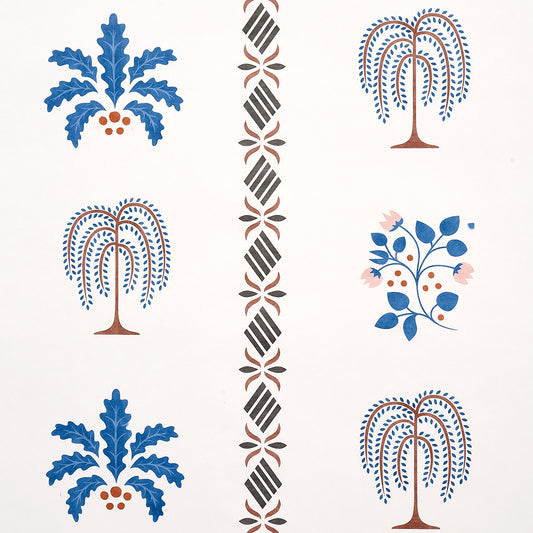 SCHUMACHER  NEW AMERICANA WILLARD HOUSE STENCIL   BLUE   - 5014840