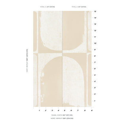 Two-panel warm white decorative wall panel set with a geometric arch motif.