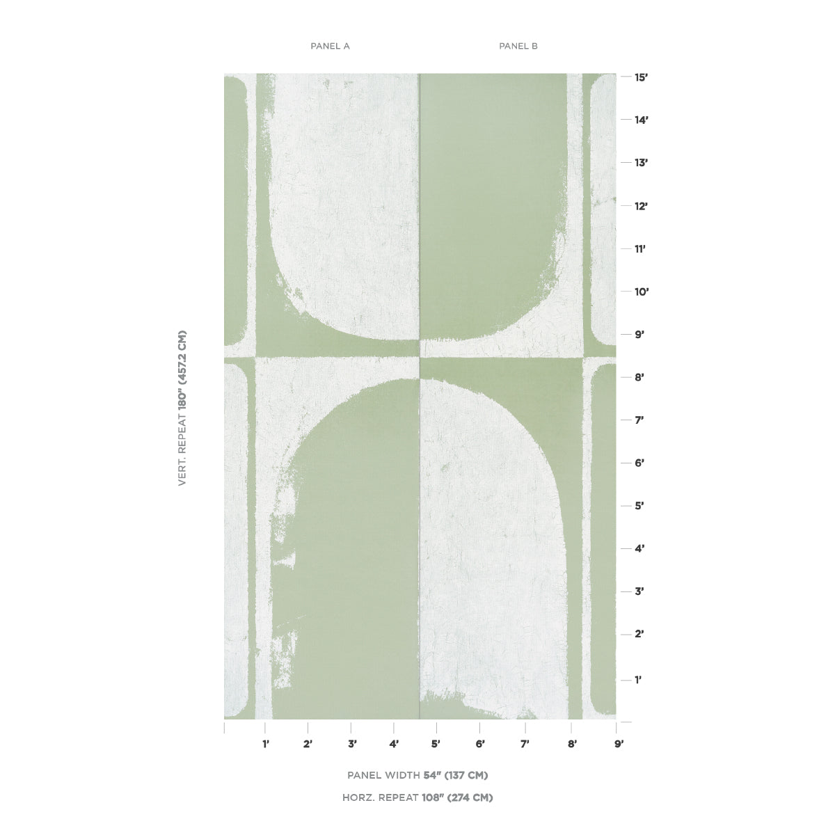 SCHUMACHER  BACKDROP THE CLOISTERS PANEL SET   SOFT GREEN   - 5014901