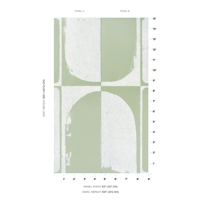 SCHUMACHER  BACKDROP THE CLOISTERS PANEL SET   SOFT GREEN   - 5014901