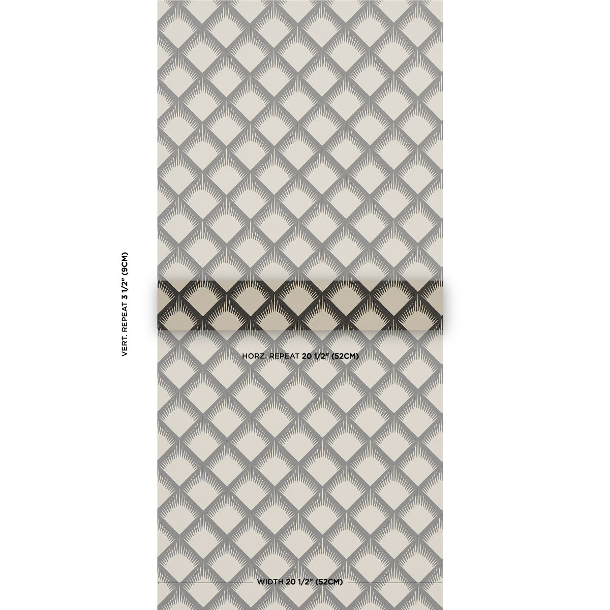 Maize, cream and black diamond lattice wallpaper with subtle shading; geometric repeating pattern.