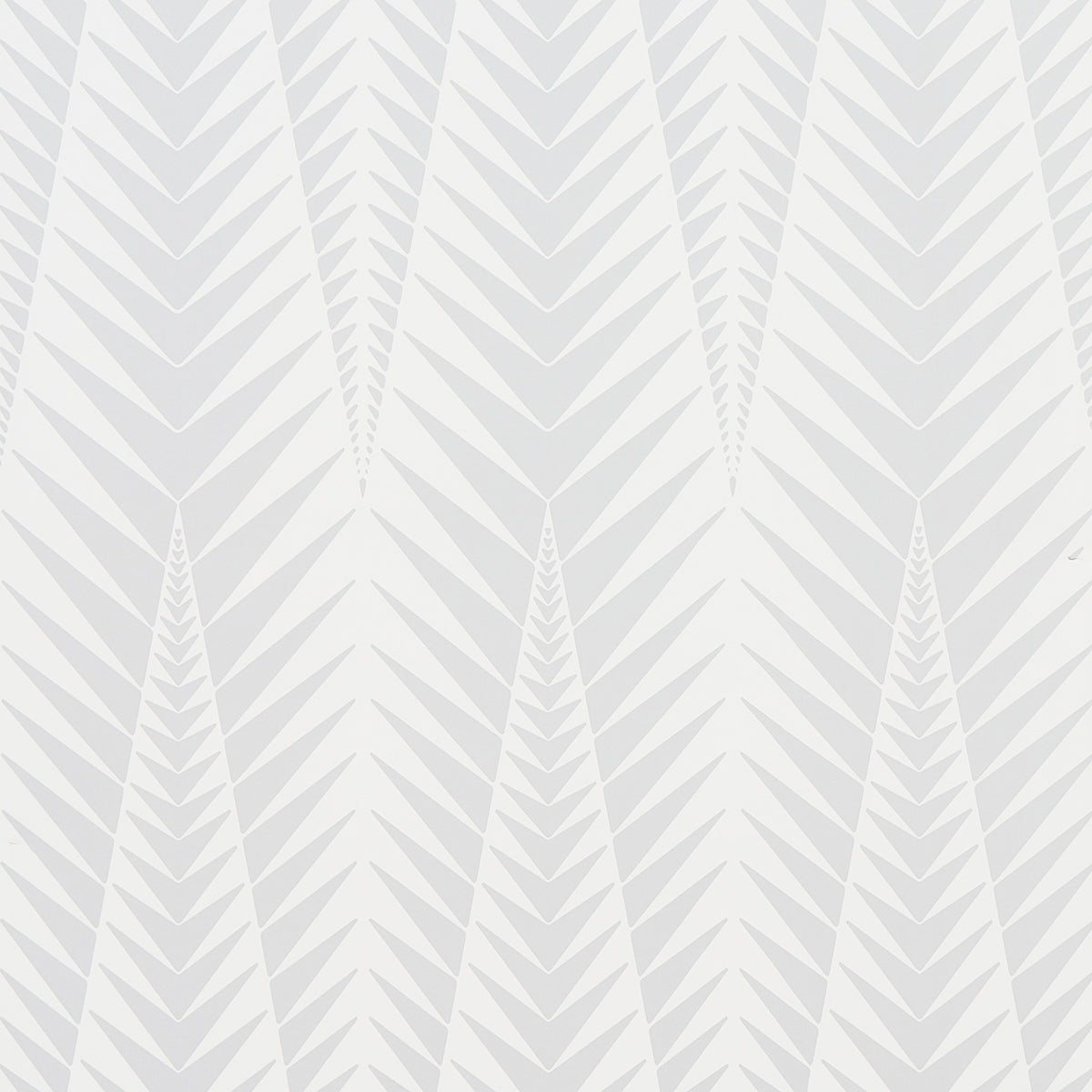 Soft gray chevron leaf-pattern wallpaper with repeating zigzags for modern wall decor.