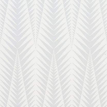 Soft gray chevron leaf-pattern wallpaper with repeating zigzags for modern wall decor.