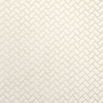 Cream wallpaper with a subtle interlocking diamond pattern in light beige and gold.