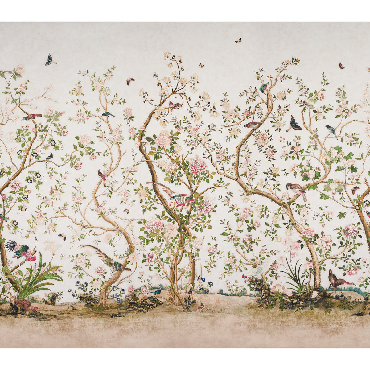 SCHUMACHER WALLCOVERING  MARY MCDONALD LES OISEAUX PANEL SET   IVORY   - 5015151