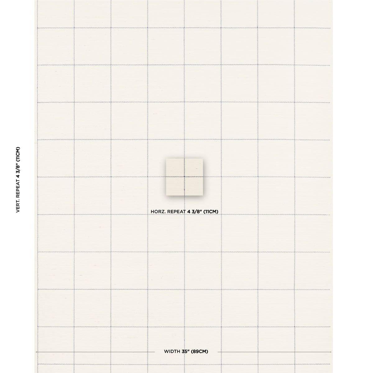 SCHUMACHER  TEXTURED WALLCOVERINGS & PRINTED GRASSCLOTHS WINDOWPANE EMBROIDERED SISAL   NAVY   - 5015200