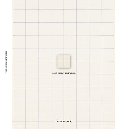 SCHUMACHER  TEXTURED WALLCOVERINGS & PRINTED GRASSCLOTHS WINDOWPANE EMBROIDERED SISAL   NAVY   - 5015200