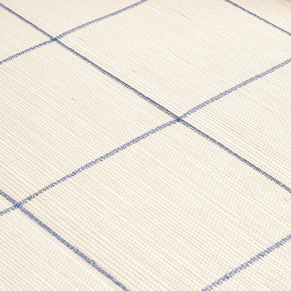 SCHUMACHER  TEXTURED WALLCOVERINGS & PRINTED GRASSCLOTHS WINDOWPANE EMBROIDERED SISAL   NAVY   - 5015200