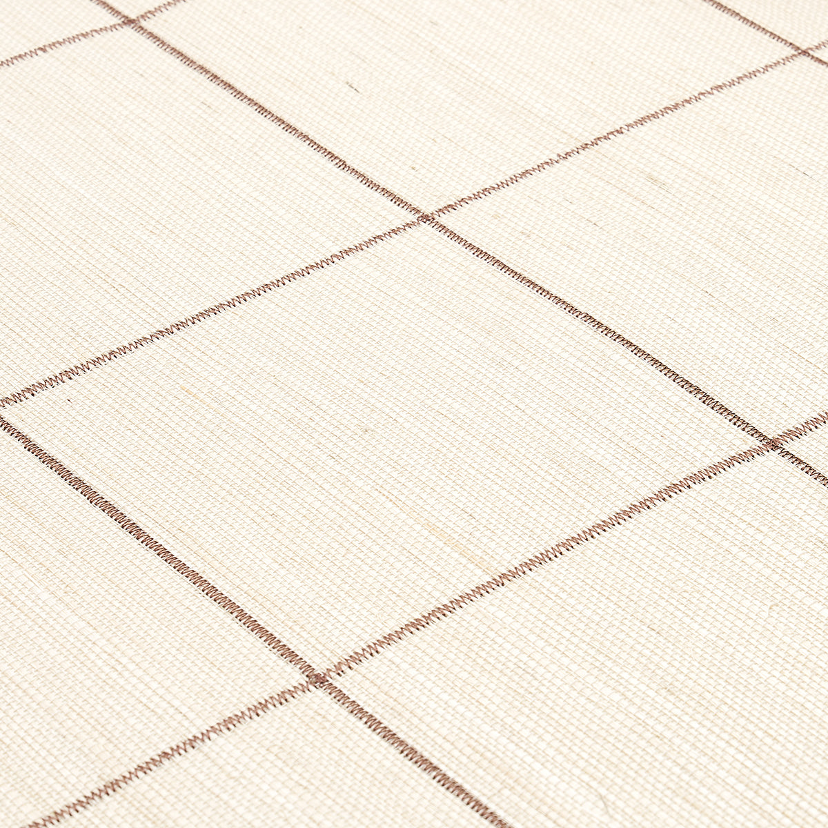 SCHUMACHER  TEXTURED WALLCOVERINGS & PRINTED GRASSCLOTHS WINDOWPANE EMBROIDERED SISAL   JAVA   - 5015201