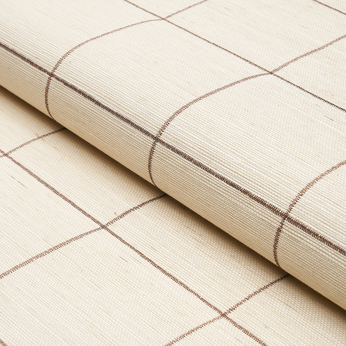 SCHUMACHER  TEXTURED WALLCOVERINGS & PRINTED GRASSCLOTHS WINDOWPANE EMBROIDERED SISAL   JAVA   - 5015201