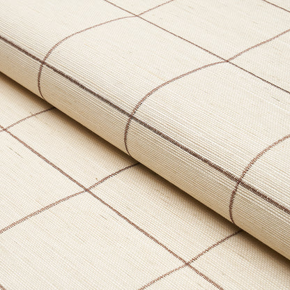 SCHUMACHER  TEXTURED WALLCOVERINGS & PRINTED GRASSCLOTHS WINDOWPANE EMBROIDERED SISAL   JAVA   - 5015201