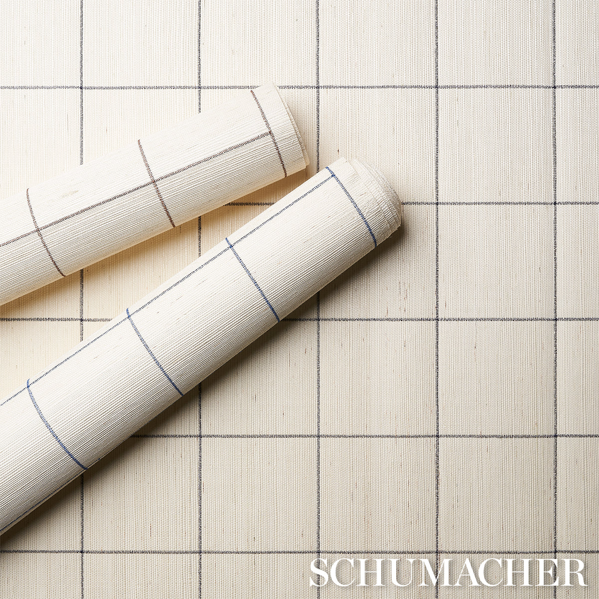 SCHUMACHER  TEXTURED WALLCOVERINGS & PRINTED GRASSCLOTHS WINDOWPANE EMBROIDERED SISAL   JAVA   - 5015201