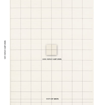 SCHUMACHER  TEXTURED WALLCOVERINGS & PRINTED GRASSCLOTHS WINDOWPANE EMBROIDERED SISAL   CHARCOAL   - 5015202