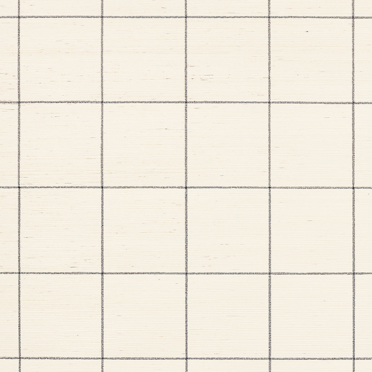 SCHUMACHER  TEXTURED WALLCOVERINGS & PRINTED GRASSCLOTHS WINDOWPANE EMBROIDERED SISAL   CHARCOAL   - 5015202