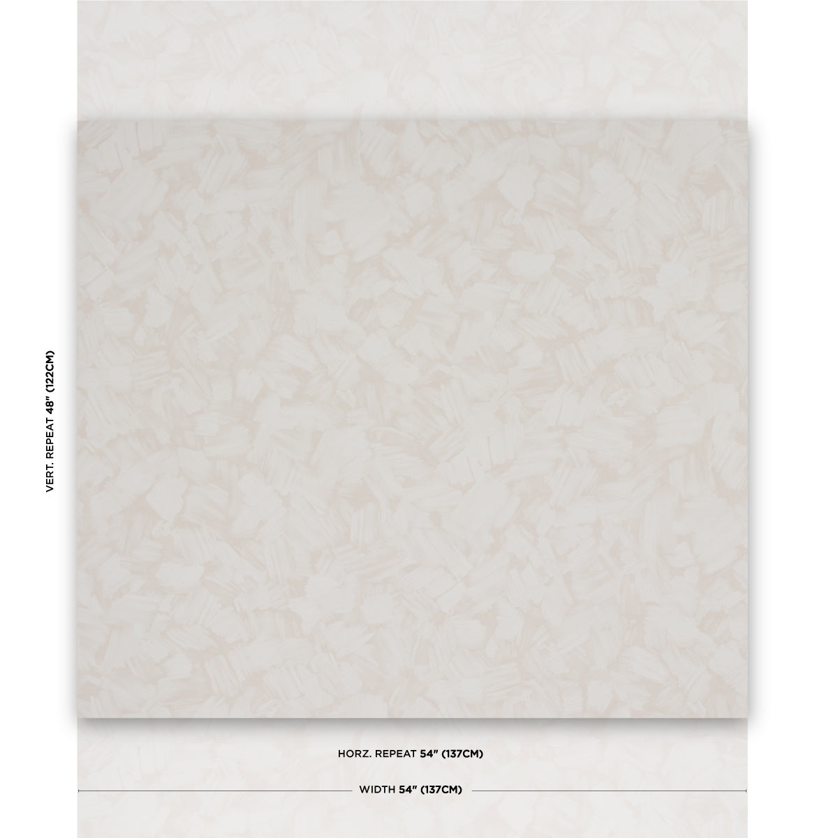 Beige terrazzo-style wallpaper sample with neutral speckled pattern; 54" width and 54" horizontal repeat.