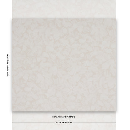Beige terrazzo-style wallpaper sample with neutral speckled pattern; 54" width and 54" horizontal repeat.