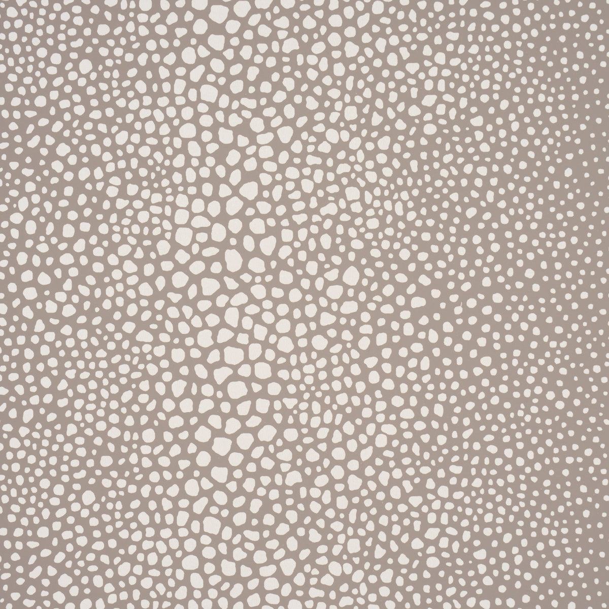 Taupe-beige background with irregular ivory pebble dots forming a speckled, organic pattern