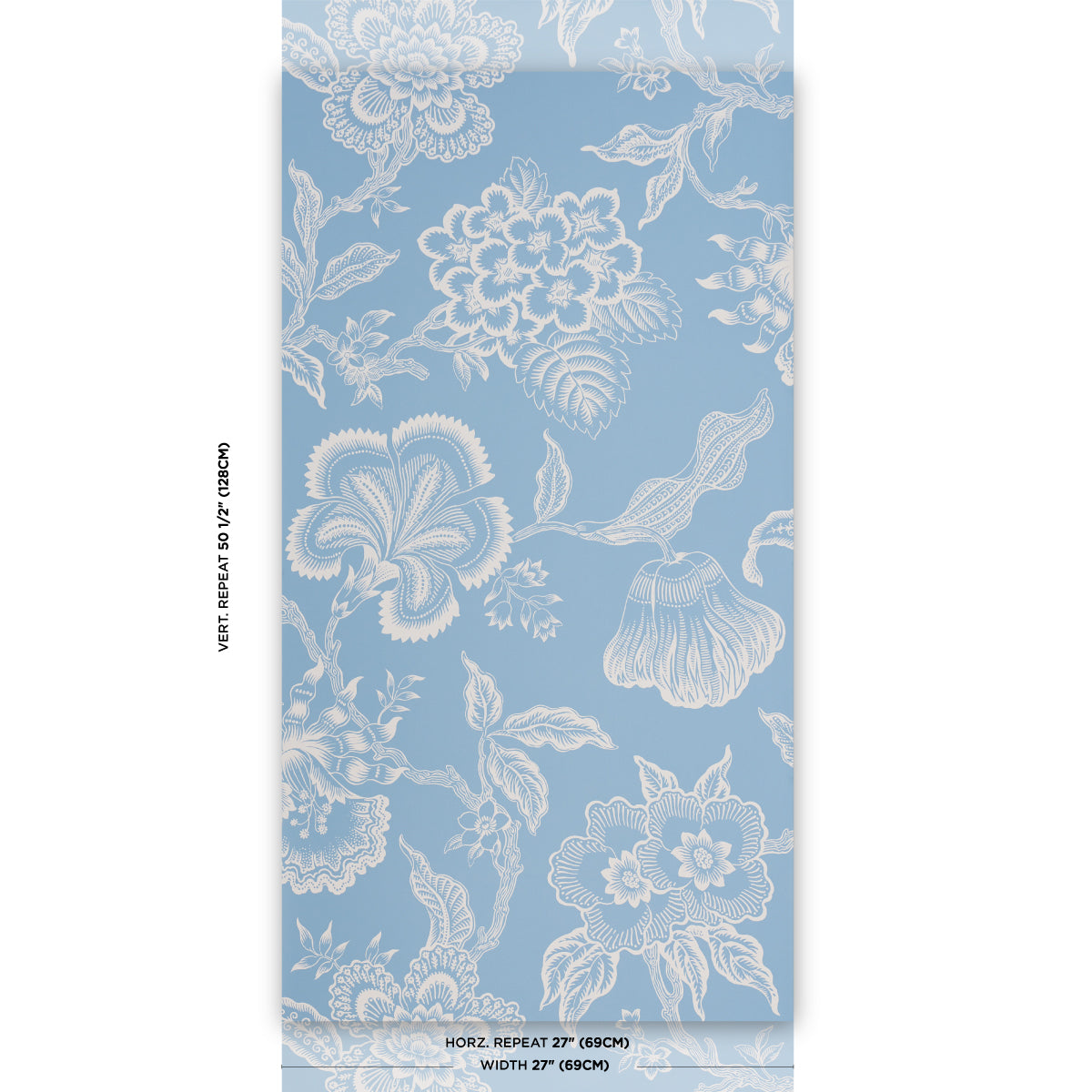 SCHUMACHER  CELERIE KEMBLE HOTHOUSE FLOWERS SILHOUETTE   BLISS BLUE   - 5015321